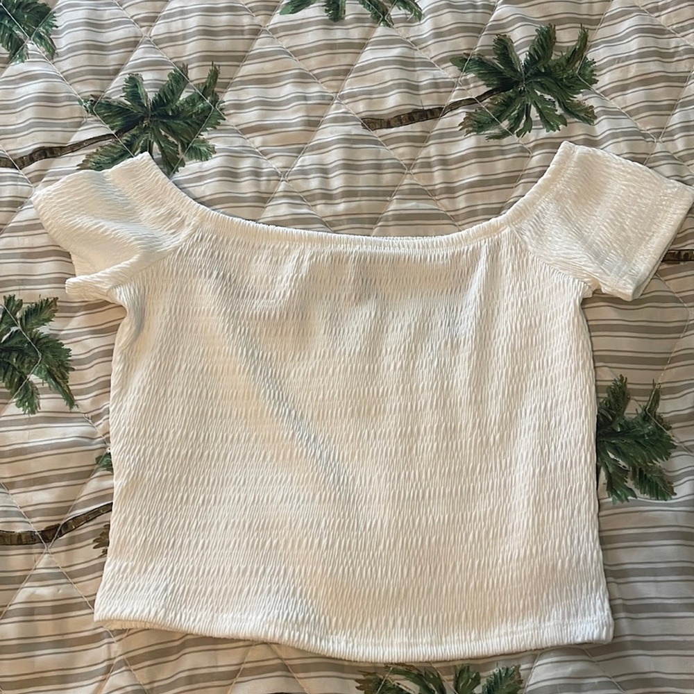 Never worn off the shoulder crop top